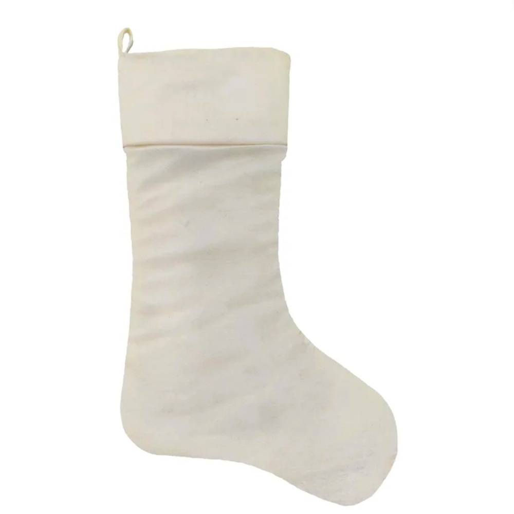 Classic Christmas White Velvet Stocking, 20"